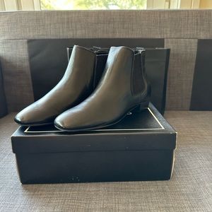 Karl Lagerfeld Paris Black Leather Booties